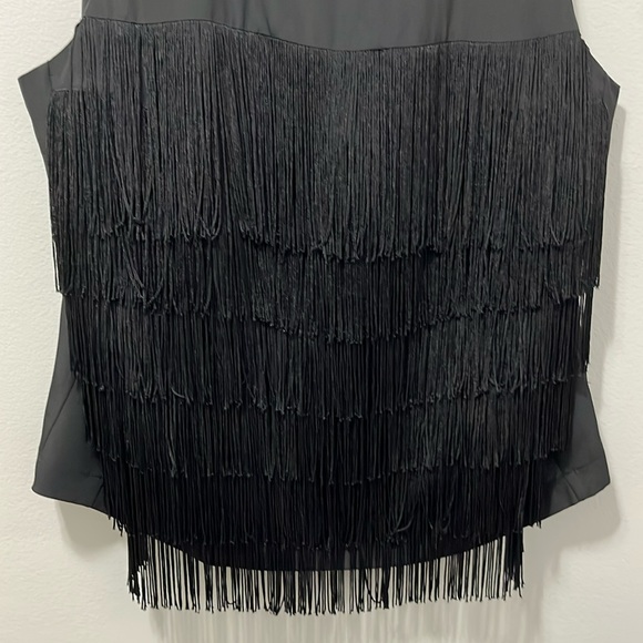 Suzy Shier Black Fringe Top - Picture 2 of 10